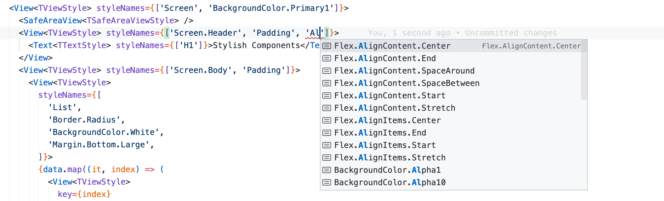 Strongly typed styles: View